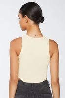 Women's Cropped Tank Top in Pale Yellow, XL