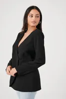 Women's Plunging Wrap Blazer Black