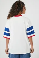 Women's Melrose Graphic Varsity T-Shirt in White Large