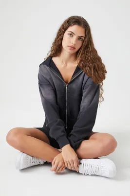 Women's Cloud Wash Zip-Up Hoodie Charcoal