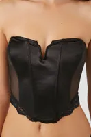 Women's Satin Lace-Up Cropped Corset