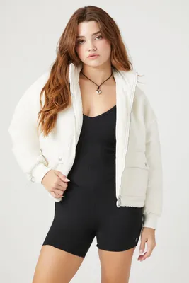 Women's Reversible Faux Shearling Trucker Jacket in Vanilla Large