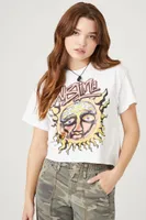 Women's Sublime Cropped Graphic T-Shirt in White, L/XL