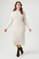 Women's Turtleneck Sweater Dress in Birch, 4X