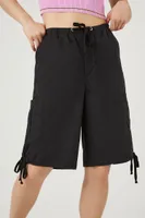 Women's Drawstring Bermuda Shorts in Black Small