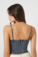 Women's Sweetheart Denim Cropped Cami in Medium Denim Small