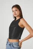 Women's Sleeveless Zip-Back Top in Black Small