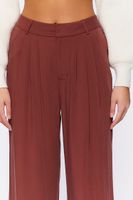 Women's Wide-Leg Pleated Pants in Brown Medium