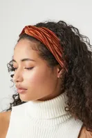 Velour Twisted Headwrap in Rust