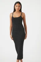 Women's Bodycon Ribbed Sweater Dress in Black/Silver Small