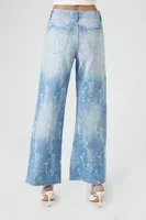 Women's Wide-Leg Distressed Jeans Medium Denim,