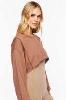 Women's Raw-Cut Cropped Pullover in Camel Small