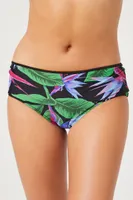 Women's Tropical Boyshort Bikini Bottoms in Black Small