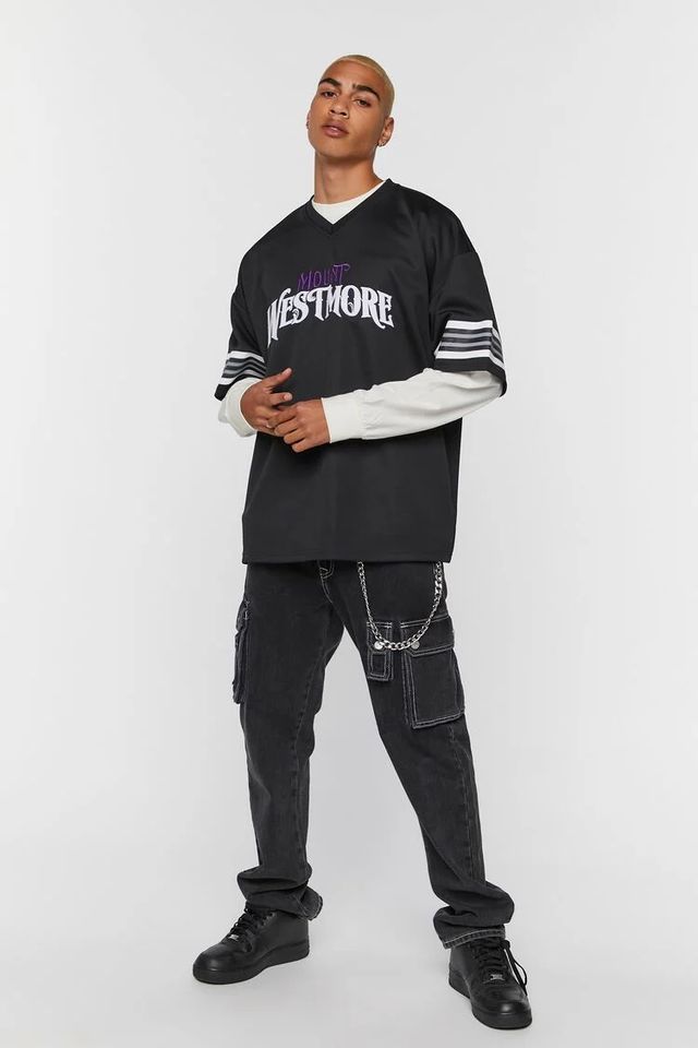 Men Mount Westmore Embroidered Varsity Tee Black