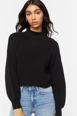 Women's Pointelle Mock Neck Sweater
