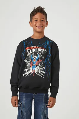 Kids Superman Pullover (Girls + Boys) in Charcoal, 11/12