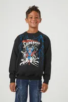 Kids Superman Pullover (Girls + Boys) in Charcoal, 13/14