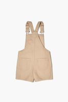 Girls Twill Overall Shorts (Kids) in Khaki, 11/12