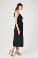 Women's Shirred Poplin Midi Dress