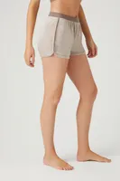 Women's Contrast-Trim Pajama Shorts Deep Taupe/Taupe