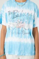 Women's Tie-Dye The Bikers Graphic T-Shirt in Blue Medium
