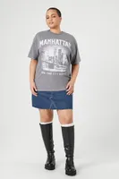 Women's Manhattan Graphic T-Shirt in Charcoal, 2X