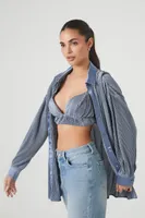 Women's Pleated Shirt & Cropped Cami Set