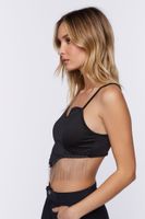 Women's Chain-Fringe Cropped Cami in Black, XL