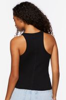 Women's Ribbed Racerback Tank Top in Black