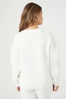 Women's Geo Quilted Jacquard Pullover in White Large