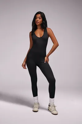 Women's Seamless Sleeveless Jumpsuit in Black Small