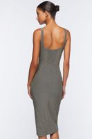 Women's Mesh Corset Midi Dress in Grey Small