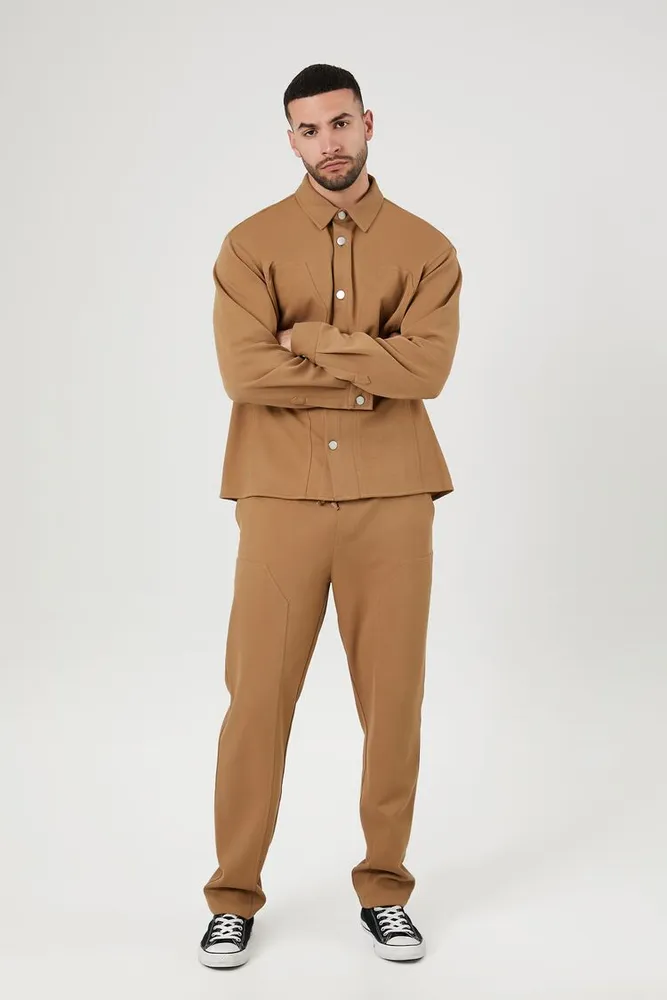 Slim Fit Cotton Twill Pants - Brown - Men