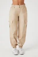 Women's Poplin High-Rise Cargo Joggers