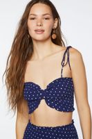 Women's Polka Dot Tie-Strap Cami & Skirt Set in Navy Medium