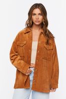 Women's Corduroy Button-Front Shacket in Ginger Medium