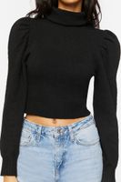 Women's Puff-Sleeve Turtleneck Sweater