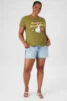 Women's Have a Nice Day Graphic T-Shirt in Olive, 1X