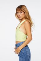 Women's Plunging Crisscross Crop Top in Wild Lime Large