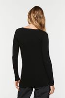 Women's Longline Cutout Cardigan Sweater in Black Small