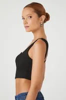 Women's Corset Crop Top in Black Small