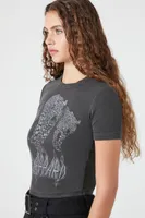 Women's Def Leppard Graphic Baby T-Shirt Charcoal