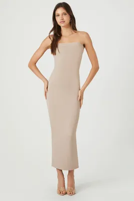 Women's Contour Bodycon Tube Midi Dress in Goat Medium