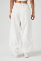 Women's Drawstring Wide-Leg Joggers in White Large