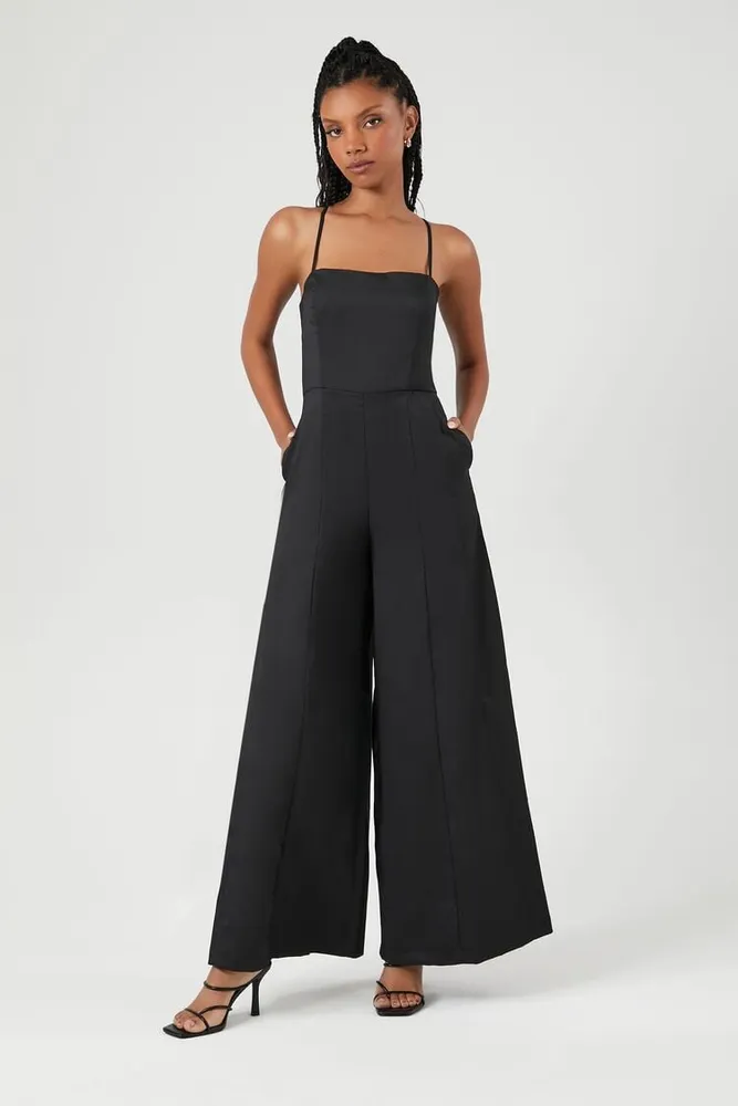 Women's Wide-Leg Cami Jumpsuit in Black Small