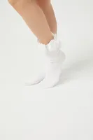 Rosette Crew Socks in Cream