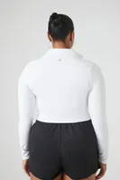 Women's Active Zip-Up Jacket in White, 3X