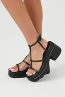 Women's Platform Caged Block Heels