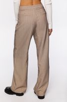 Women's Pinstriped Wide-Leg Pants in Khaki/Black Small