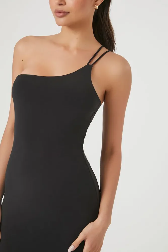 Women's Contour One-Shoulder Maxi Dress in Black Small